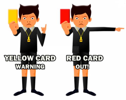 Thẻ vàng và thẻ đỏ là sự phát triển trong luật bóng đá