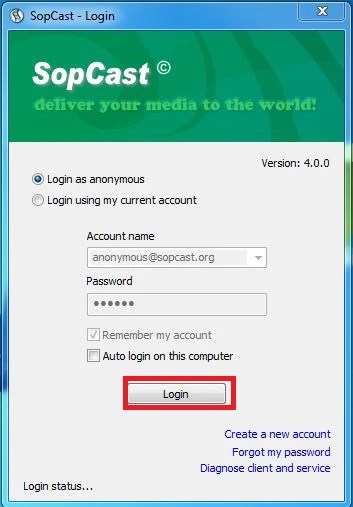 hướng dẫn đăng nhập sopcast